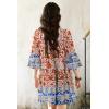 imageDisamer Summer Dresses for Women Casual 2025 Spring V Neck Ruffle Short Sleeve Button Down TShirt DressFlower Flag