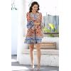 imageDisamer Summer Dresses for Women Casual 2025 Spring V Neck Ruffle Short Sleeve Button Down TShirt DressFlower Flag