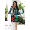 imageDisamer Summer Dresses for Women Casual 2025 Spring V Neck Ruffle Short Sleeve Button Down TShirt DressFlower Leaf