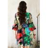 imageDisamer Summer Dresses for Women Casual 2025 Spring V Neck Ruffle Short Sleeve Button Down TShirt DressFlower Leaf