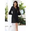 imageDisamer Summer Dresses for Women Casual 2025 Spring V Neck Ruffle Short Sleeve Button Down TShirt DressPure Black