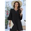 imageDisamer Summer Dresses for Women Casual 2025 Spring V Neck Ruffle Short Sleeve Button Down TShirt DressPure Black