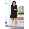 imageDisamer Summer Dresses for Women Casual 2025 Spring V Neck Ruffle Short Sleeve Button Down TShirt DressPure Black
