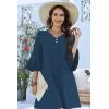 imageDisamer Summer Dresses for Women Casual 2025 Spring V Neck Ruffle Short Sleeve Button Down TShirt DressPure Navy