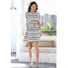 imageDisamer Summer Dresses for Women Casual 2025 Spring V Neck Ruffle Short Sleeve Button Down TShirt DressStriped White