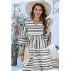 imageDisamer Summer Dresses for Women Casual 2025 Spring V Neck Ruffle Short Sleeve Button Down TShirt DressStriped White