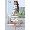 imageDisamer Summer Dresses for Women Casual 2025 Spring V Neck Ruffle Short Sleeve Button Down TShirt DressStriped White