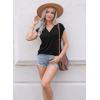 imageDisamer Womens Summer Tank Tops 2025 Trendy Cap Sleeve Shirts Fashion Cute Loose Fit V Neck Dressy Casual BlousesA Pure Black