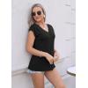 imageDisamer Womens Summer Tank Tops 2025 Trendy Cap Sleeve Shirts Fashion Cute Loose Fit V Neck Dressy Casual BlousesA Pure Black