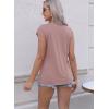 imageDisamer Womens Summer Tank Tops 2025 Trendy Cap Sleeve Shirts Fashion Cute Loose Fit V Neck Dressy Casual BlousesA Pure Brown
