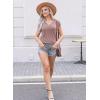 imageDisamer Womens Summer Tank Tops 2025 Trendy Cap Sleeve Shirts Fashion Cute Loose Fit V Neck Dressy Casual BlousesA Pure Brown