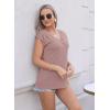 imageDisamer Womens Summer Tank Tops 2025 Trendy Cap Sleeve Shirts Fashion Cute Loose Fit V Neck Dressy Casual BlousesA Pure Brown