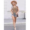 imageDisamer Womens Summer Tank Tops 2025 Trendy Cap Sleeve Shirts Fashion Cute Loose Fit V Neck Dressy Casual BlousesA Pure Khaki