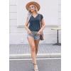imageDisamer Womens Summer Tank Tops 2025 Trendy Cap Sleeve Shirts Fashion Cute Loose Fit V Neck Dressy Casual BlousesA Pure Navy