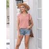 imageDisamer Womens Summer Tank Tops 2025 Trendy Cap Sleeve Shirts Fashion Cute Loose Fit V Neck Dressy Casual BlousesA Pure Pink