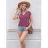 imageDisamer Womens Summer Tank Tops 2025 Trendy Cap Sleeve Shirts Fashion Cute Loose Fit V Neck Dressy Casual BlousesA Pure Purple