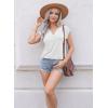 imageDisamer Womens Summer Tank Tops 2025 Trendy Cap Sleeve Shirts Fashion Cute Loose Fit V Neck Dressy Casual BlousesA Pure White