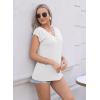 imageDisamer Womens Summer Tank Tops 2025 Trendy Cap Sleeve Shirts Fashion Cute Loose Fit V Neck Dressy Casual BlousesA Pure White