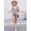 imageDisamer Womens Summer Tank Tops 2025 Trendy Cap Sleeve Shirts Fashion Cute Loose Fit V Neck Dressy Casual BlousesFlower Black Branch