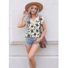 imageDisamer Womens Summer Tank Tops 2025 Trendy Cap Sleeve Shirts Fashion Cute Loose Fit V Neck Dressy Casual BlousesFlower Black Branch