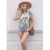 imageDisamer Womens Summer Tank Tops 2025 Trendy Cap Sleeve Shirts Fashion Cute Loose Fit V Neck Dressy Casual BlousesFlower Blue Vine