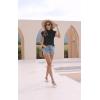 imageDisamer Womens Summer Tank Tops Trendy 2025 Casual Cute Print Loose Fit Short Sleeve T Shirts Basic Tee TopsA Pure Black