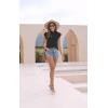 imageDisamer Womens Summer Tank Tops Trendy 2025 Casual Cute Print Loose Fit Short Sleeve T Shirts Basic Tee TopsA Pure Black