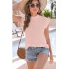 imageDisamer Womens Summer Tank Tops Trendy 2025 Casual Cute Print Loose Fit Short Sleeve T Shirts Basic Tee TopsA Pure Pink