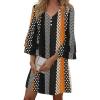 imageDisamer Summer Dresses for Women Casual 2025 Spring V Neck Ruffle Short Sleeve Button Down TShirt DressStriped Plaid