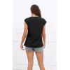 imageDisamer Womens T Shirts Short Sleeve Basic Tee Casual Summer Tops 2025 Fashion Crew Neck Loose Fit BlouseA Pure Black
