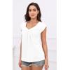 imageDisamer Womens T Shirts Short Sleeve Basic Tee Casual Summer Tops 2025 Fashion Crew Neck Loose Fit BlouseA Pure White