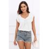 imageDisamer Womens T Shirts Short Sleeve Basic Tee Casual Summer Tops 2025 Fashion Crew Neck Loose Fit BlouseA Pure White