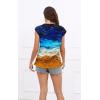 imageDisamer Womens T Shirts Short Sleeve Basic Tee Casual Summer Tops 2025 Fashion Crew Neck Loose Fit BlouseDye Beach