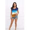 imageDisamer Womens T Shirts Short Sleeve Basic Tee Casual Summer Tops 2025 Fashion Crew Neck Loose Fit BlouseDye Beach