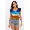 imageDisamer Womens T Shirts Short Sleeve Basic Tee Casual Summer Tops 2025 Fashion Crew Neck Loose Fit BlouseDye Beach