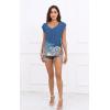 imageDisamer Womens T Shirts Short Sleeve Basic Tee Casual Summer Tops 2025 Fashion Crew Neck Loose Fit BlouseFlower Blue