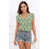 imageDisamer Womens T Shirts Short Sleeve Basic Tee Casual Summer Tops 2025 Fashion Crew Neck Loose Fit BlouseFlower Leaf
