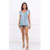 imageDisamer Womens T Shirts Short Sleeve Basic Tee Casual Summer Tops 2025 Fashion Crew Neck Loose Fit BlouseFlower Light Blue