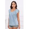 imageDisamer Womens T Shirts Short Sleeve Basic Tee Casual Summer Tops 2025 Fashion Crew Neck Loose Fit BlouseFlower Light Blue
