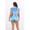 imageDisamer Womens T Shirts Short Sleeve Basic Tee Casual Summer Tops 2025 Fashion Crew Neck Loose Fit BlouseFlower Shading Blue