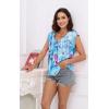 imageDisamer Womens T Shirts Short Sleeve Basic Tee Casual Summer Tops 2025 Fashion Crew Neck Loose Fit BlouseFlower Shading Blue