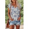 imageDisamer Womens T Shirts Short Sleeve Basic Tee Casual Summer Tops 2025 Fashion Crew Neck Loose Fit BlouseFlower Tail Blue