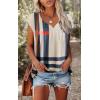 imageDisamer Womens T Shirts Short Sleeve Basic Tee Casual Summer Tops 2025 Fashion Crew Neck Loose Fit BlouseStriped Apricot