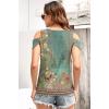 imageDisamer Womens Tops Summer Off The Shoulder 2025 Spring Fashion Short Sleeve T Shirt Basic Tees Sexy Dressy Casual BlouseFlower Green