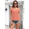 imageDisamer Womens Tops Summer Off The Shoulder 2025 Spring Fashion Short Sleeve T Shirt Basic Tees Sexy Dressy Casual BlouseLace Orange