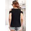 imageDisamer Womens Tops Summer Off The Shoulder 2025 Spring Fashion Short Sleeve T Shirt Basic Tees Sexy Dressy Casual BlouseLiu Black