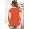 imageDisamer Womens Tops Summer Off The Shoulder 2025 Spring Fashion Short Sleeve T Shirt Basic Tees Sexy Dressy Casual BlouseLiu Orange