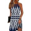 imageDisamer Beach Dresses for Women 2025 Vacation Beach Coverups Summer Halter Dresses Sexy Sleeveless SundressesStriped Blue Check