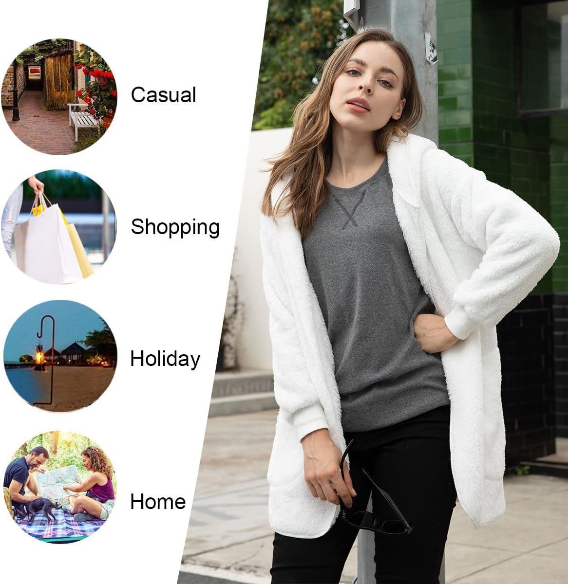 imageLONGYUAN Womens Jacket Winter Coats Hooded Cardigan Fleece SweatersCaramel