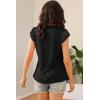 imageDisamer Womens Cap Sleeve Summer Tops Casual Crew Neck Lace Fashion Loose Fit Short Sleeve Shirts Tunic BlouseA Pure Black